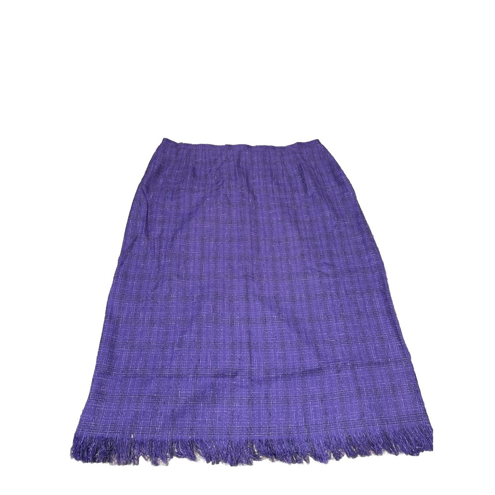 Sag Harbor Purple Ladies Midi Skirt with Fringe - Size 24